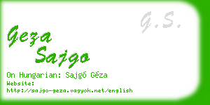 geza sajgo business card